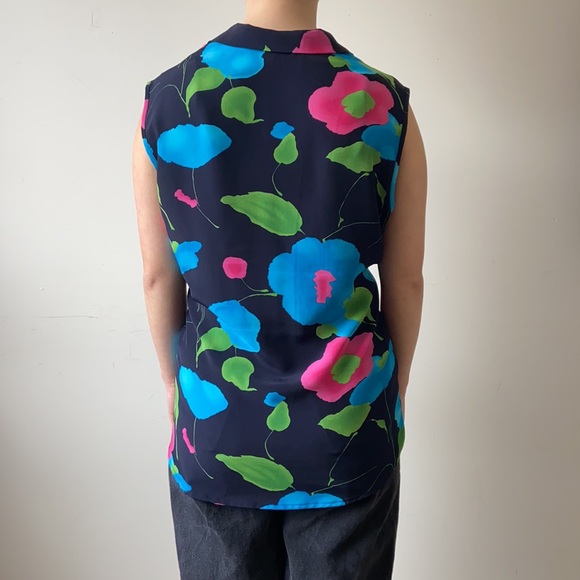 GLORIA VANDERBILT floral button up top blouse X-LARGE - Picture 3 of 7